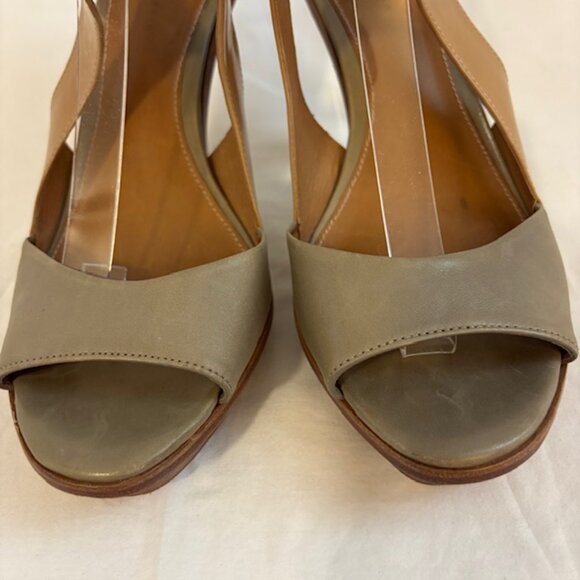 Leifsdottir Two Tone Taupe/Tan Platform All Leather Sandals Women's Size 10.5/41 - Picture 6 of 13